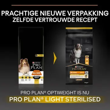 Before PURINA® PRO PLAN® All Sizes Adult Light/Sterilised