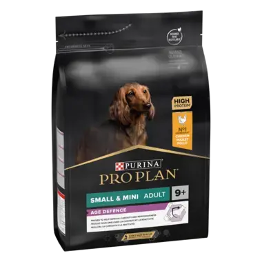 Front PURINA® PRO PLAN® Small & Mini Adult 9+ Age Defence