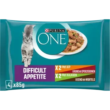 Purina One kattenvoer nat difficult appetite saus voorzijde
