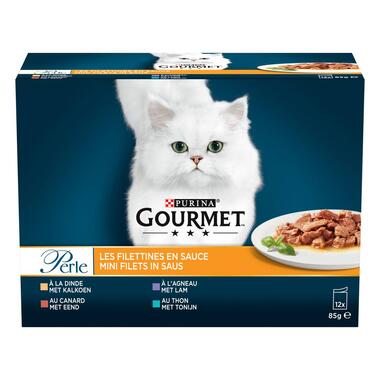 GOURMET™ Perle Mini Filets in Saus met Kalkoen, Tonijn, Eend, Lam kattenvoer nat