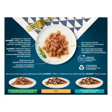 GOURMET™ Perle Mini Filets in Saus met Kalkoen, Tonijn, Eend, Lam kattenvoer nat