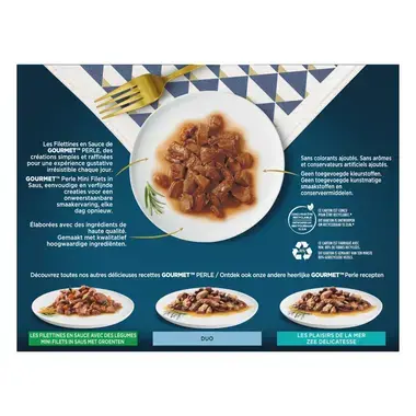 GOURMET PERLE Mini Filets met rund, met kip, met konijn, met zalm