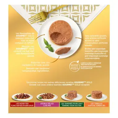GOURMET™ Gold Mousse met Tonijn, Lever, Kalkoen, Rund kattenvoer nat