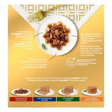 GOURMET™ Gold Luxe Mix met Rund, Kip, Eend, Kalkoen kattenvoer nat