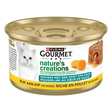 GOURMET™ Nature's Creations Mousse met een Hart van Saus, Rijk aan Kip