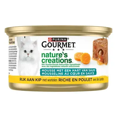 GOURMET™ Nature's Creations Mousse met een Hart van Saus, Rijk aan Kip
