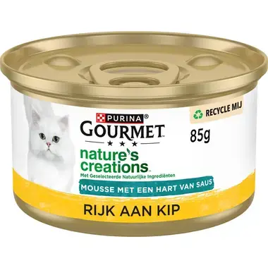 GOURMET™ Nature's Creations Mousse met een Hart van Saus, Rijk aan Kip