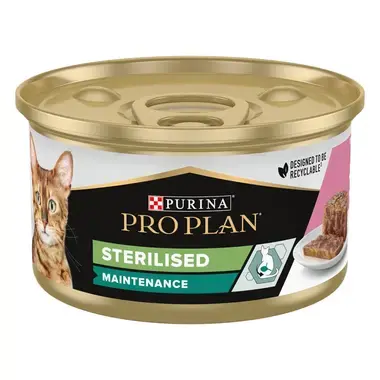 PURINA® PRO PLAN® Sterilised Adult Kat Terrine Rijk aan Zalm en Tonijn natvoer