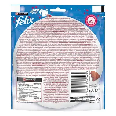 Felix Party Mix Winter Mix met Kalkoen- en Cranberry smaak kattensnacks