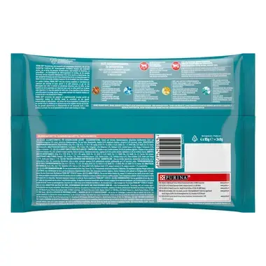Purina ONE® Sterilcat Fijne Malse Reepjes in Saus met Zalm natvoer voor katten 4x85g