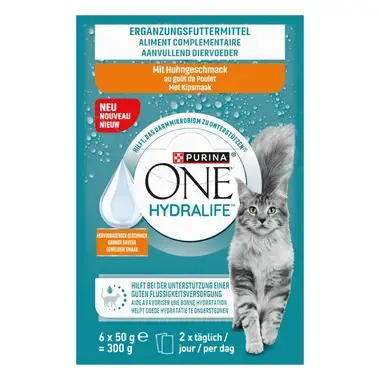 PURINA® ONE® HYDRALIFE® Aanvullend diervoeder voor Volwassen katten met Kipsmaak