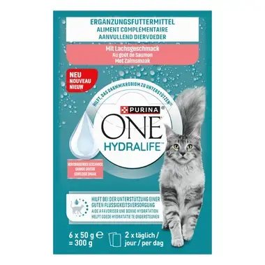 PURINA® ONE® HYDRALIFE® Aanvullend diervoeder voor Volwassen katten met Zalmsmaak