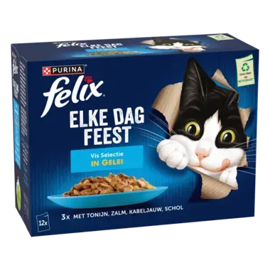 FELIX® Elke Dag Feest Vis Selectie in Gelei kattenvoer nat