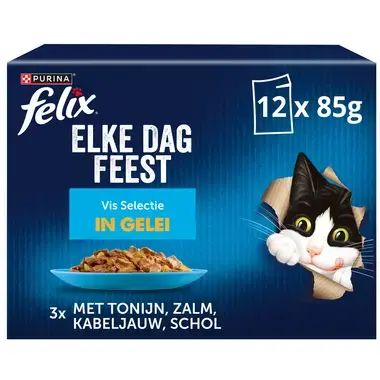 FELIX® Elke Dag Feest Vis Selectie in Gelei kattenvoer nat