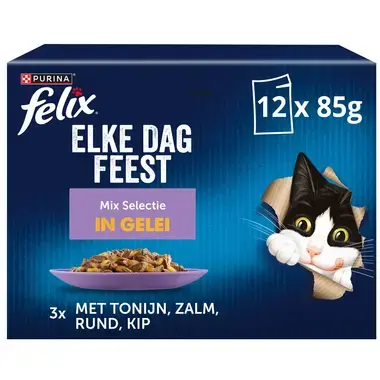 FELIX® Elke Dag Feest Mix Selectie in Gelei kattenvoer nat