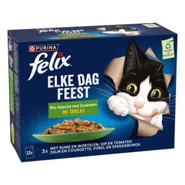 FELIX® Elke Dag Feest Groente selectie in Gelei kattenvoer nat
