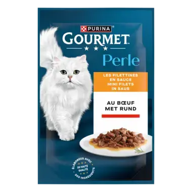 GOURMET™ Perle Mini Filets in Saus met Rund kattenvoer nat