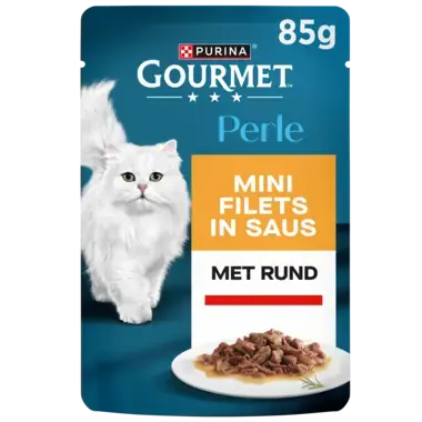 GOURMET™ Perle Mini Filets in Saus met Rund kattenvoer nat