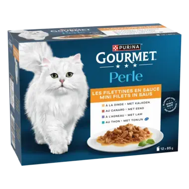 GOURMET™ Perle Mini Filets in Saus met Kalkoen, Tonijn, Eend, Lam kattenvoer nat