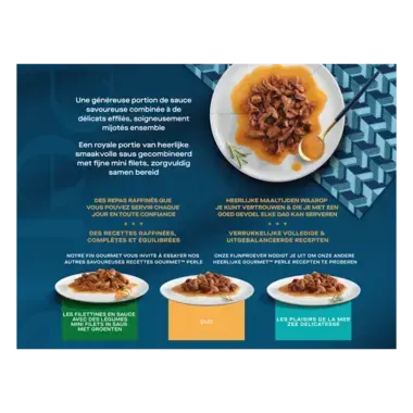 GOURMET™ Perle Sauce Delight met Rund, Kip, Tonijn, Zalm kattenvoer nat