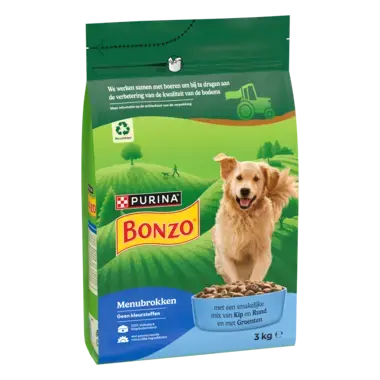BONZO® Adult Menubrokken met Rund, Kip en Groenten hondenvoer