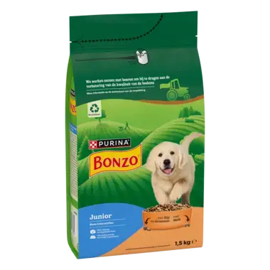 BONZO® Junior met Kip, Groenten en Melk hondenvoer