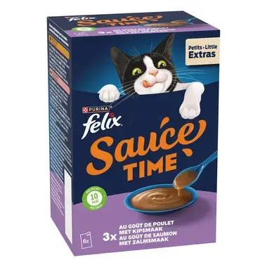 FELIX® Sauce Time Kip met Zalm- en Kipsmaak kat natvoer