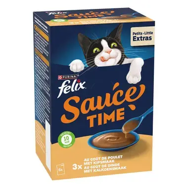 FELIX® Sauce Time met Kip- en Kalkoensmaak  kat natvoer
