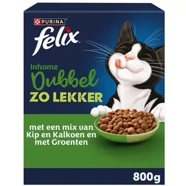FELIX® Dubbel Zo Lekker Inhome met Kip en Kalkoen kattenvoer