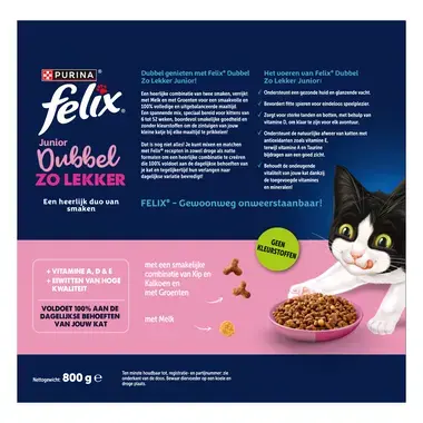 FELIX® Dubbel Zo Lekker Junior met Kip en Kalkoen Kitten Kattenvoer