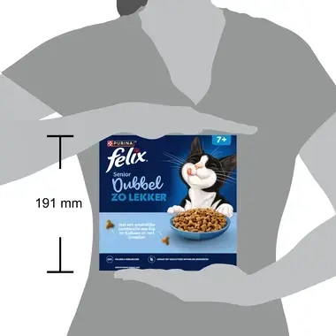 FELIX® Dubbel Zo Lekker Senior 7+ met Kip en Kalkoen kattenvoer