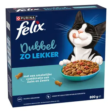 FELIX® Dubbel Zo Lekker met Zalm en Zeevis kattenvoer