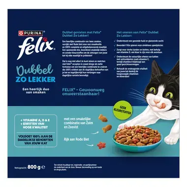 FELIX® Dubbel Zo Lekker met Zalm en Zeevis kattenvoer