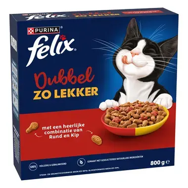 FELIX® Dubbel Zo Lekker met Rund en Kip kattenvoer