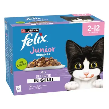 FELIX® Original Junior Mix Selectie in Gelei kitten kattenvoer nat