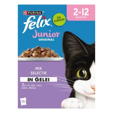 FELIX® Original Junior Mix Selectie in Gelei kitten kattenvoer nat