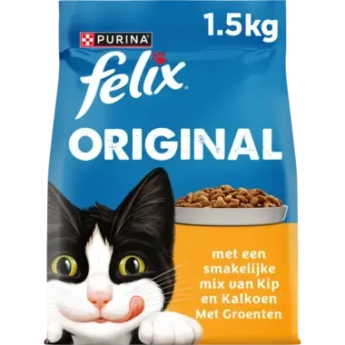 FELIX® Original met Kip en Kalkoen en met Groenten kattenvoer