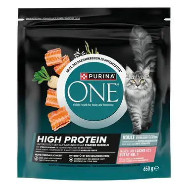 PURINA ONE® High Protein Rijk aan Zalm kattenvoer