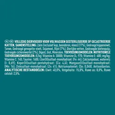 PURINA ONE® High Protein Rijk aan Zalm kattenvoer