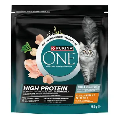 PURINA ONE® High Protein Rijk aan Kip kattenvoer