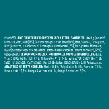 PURINA ONE® Adult Rijk aan Kip en Volkoren Granen kattenvoer