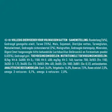 PURINA ONE® Adult Rijk aan Rund en Volkoren Granen kattenvoer