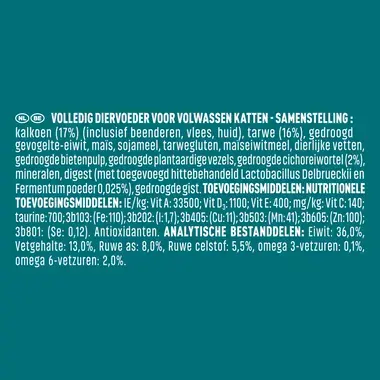 PURINA ONE® Indoor Formula Rijk aan Kalkoen en Volkoren Granen kattenvoer