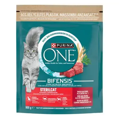 PURINA ONE® Sterilcat Rijk aan Rund en Tarwe kattenvoer