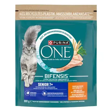 PURINA ONE® Senior 7+ Rijk aan Kip en Volkoren Granen kattenvoer