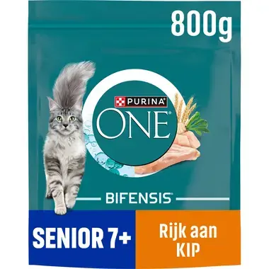 PURINA ONE® Senior 7+ Rijk aan Kip en Volkoren Granen kattenvoer