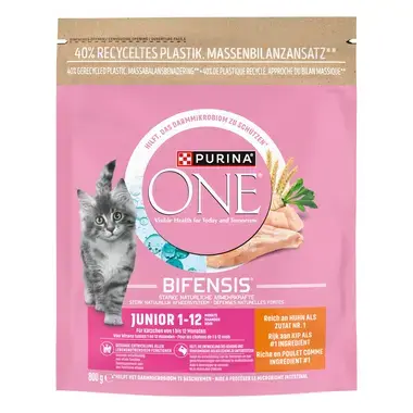 PURINA ONE® Junior Rijk aan Kip en Volkoren Granen kattenvoer