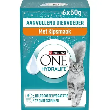 PURINA ONE® HYDRALIFE® met Kipsmaak natvoer voor katten 6x50g