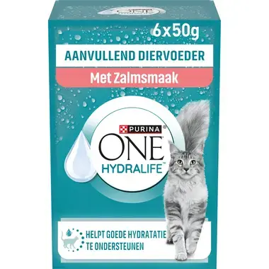 PURINA ONE® HYDRALIFE® met Zalmsmaak natvoer voor katten 6x50g