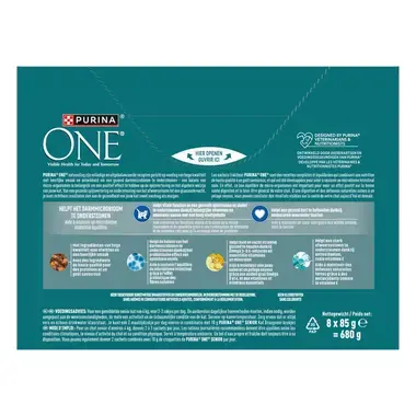 PURINA ONE® Senior 7+ Rijk aan Kip en Rund in saus kattenvoer nat